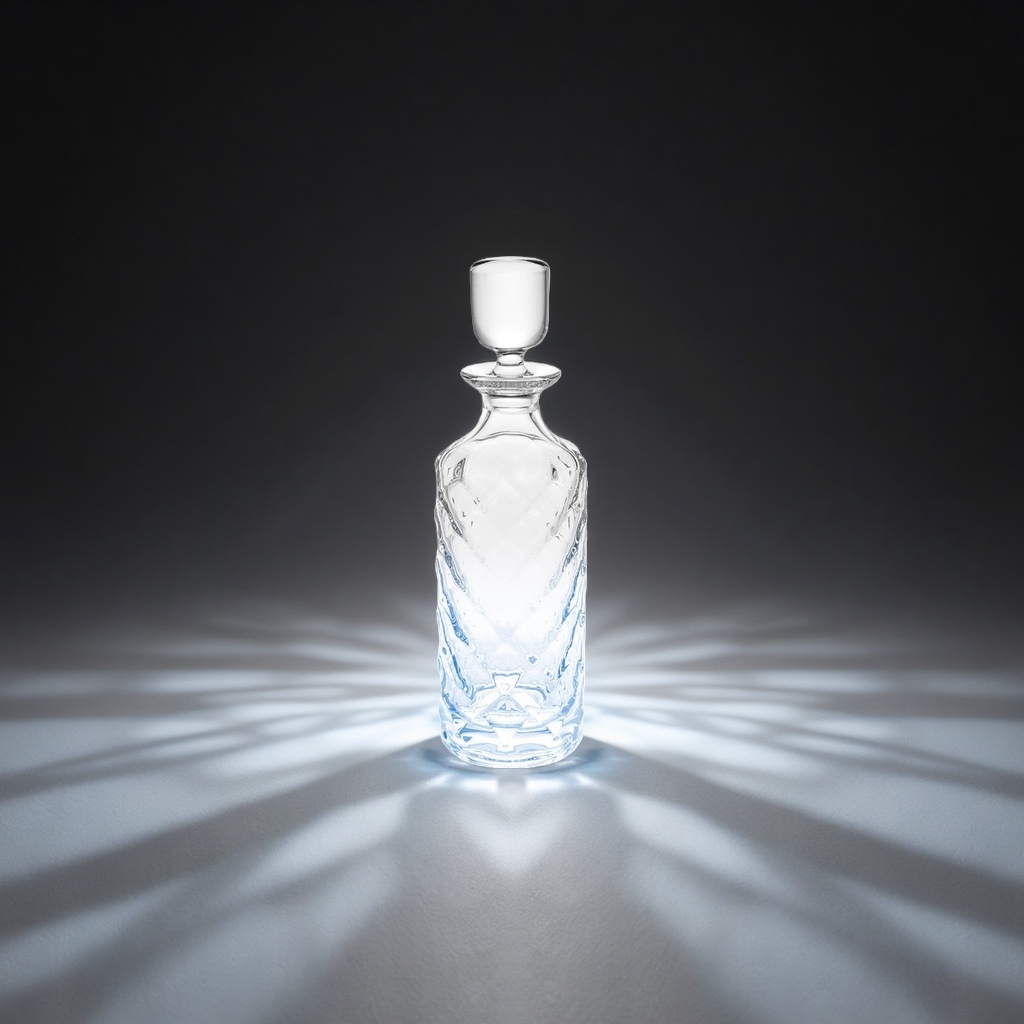 水蓝彩脚酒樽750ml 玻璃红酒瓶摆件家用装饰酒具