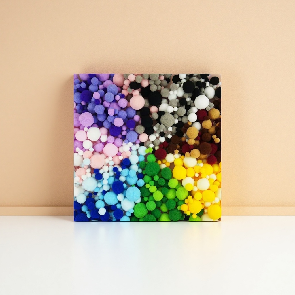 Colorful pom-pom Chenille fleece hand-decorated pom-pom mixed in multiple colors Specification image