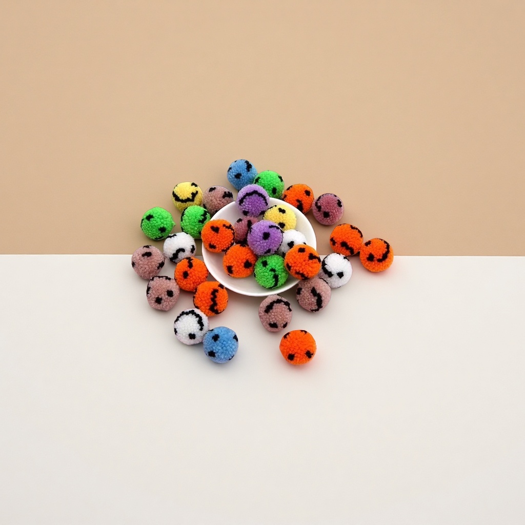 Wool ball, smiling face wool ball clothing, wool ball accessories, DIY jewelry accessories Specification image