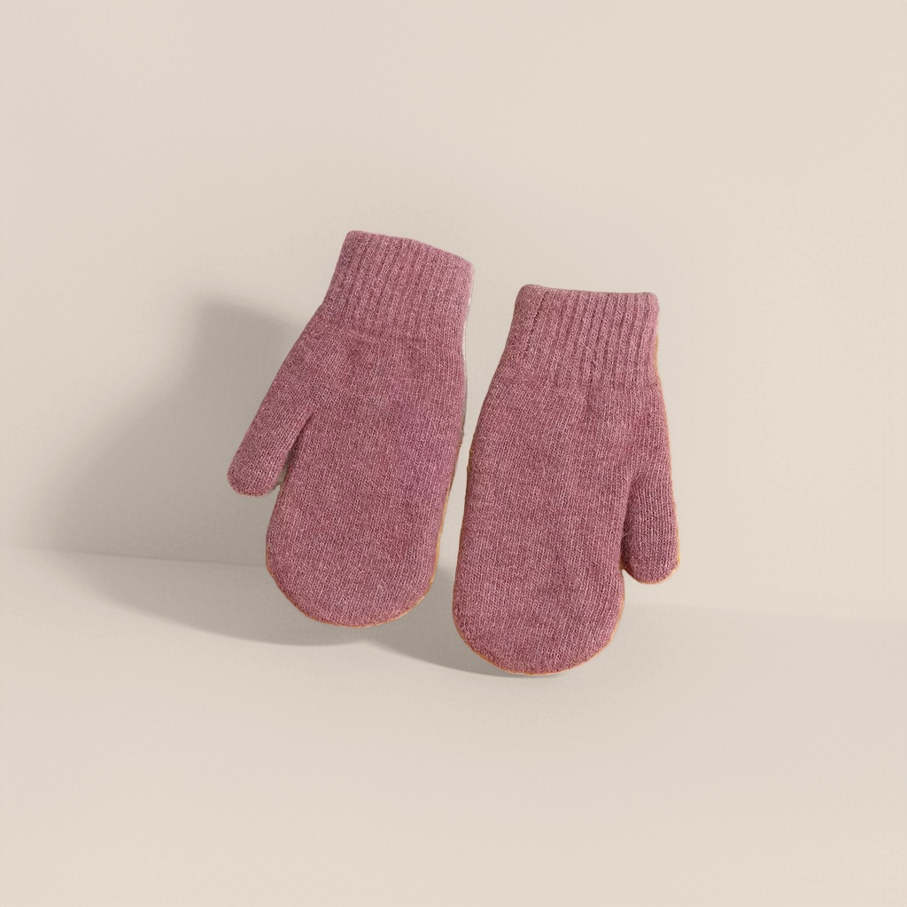 Pink knitted gloves, children's warm and anti-slip woolen gloves for autumn and winter Application Scenario