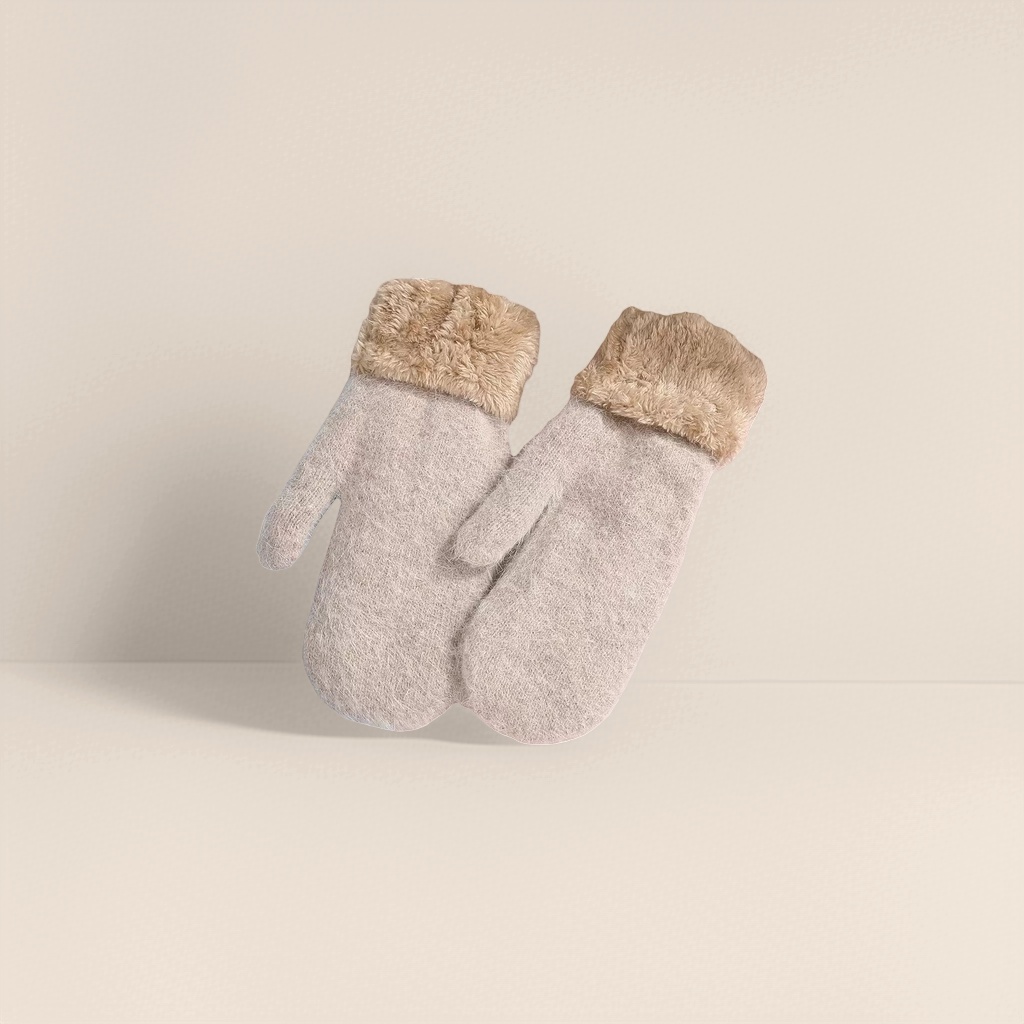 Thickened plush gloves for warm children's autumn and winter knitted gloves Specification image