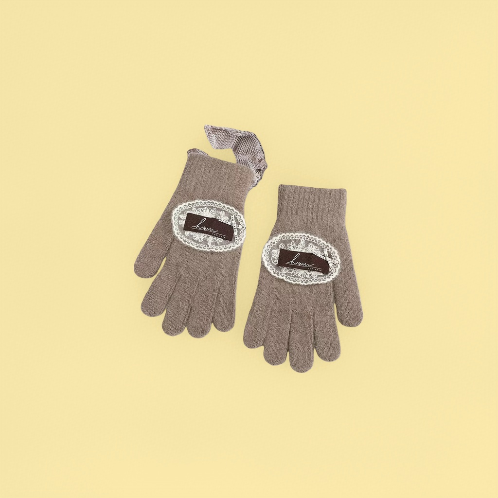 Thickened and warm knitted gloves for women in autumn and winter details Picture