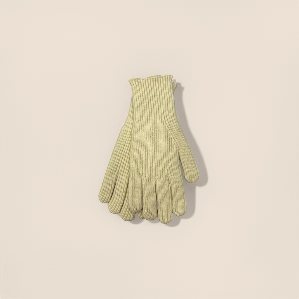 Beige knitted gloves for women, warm and anti-slip for autumn and winter, fingertip touch screen style Specification image
