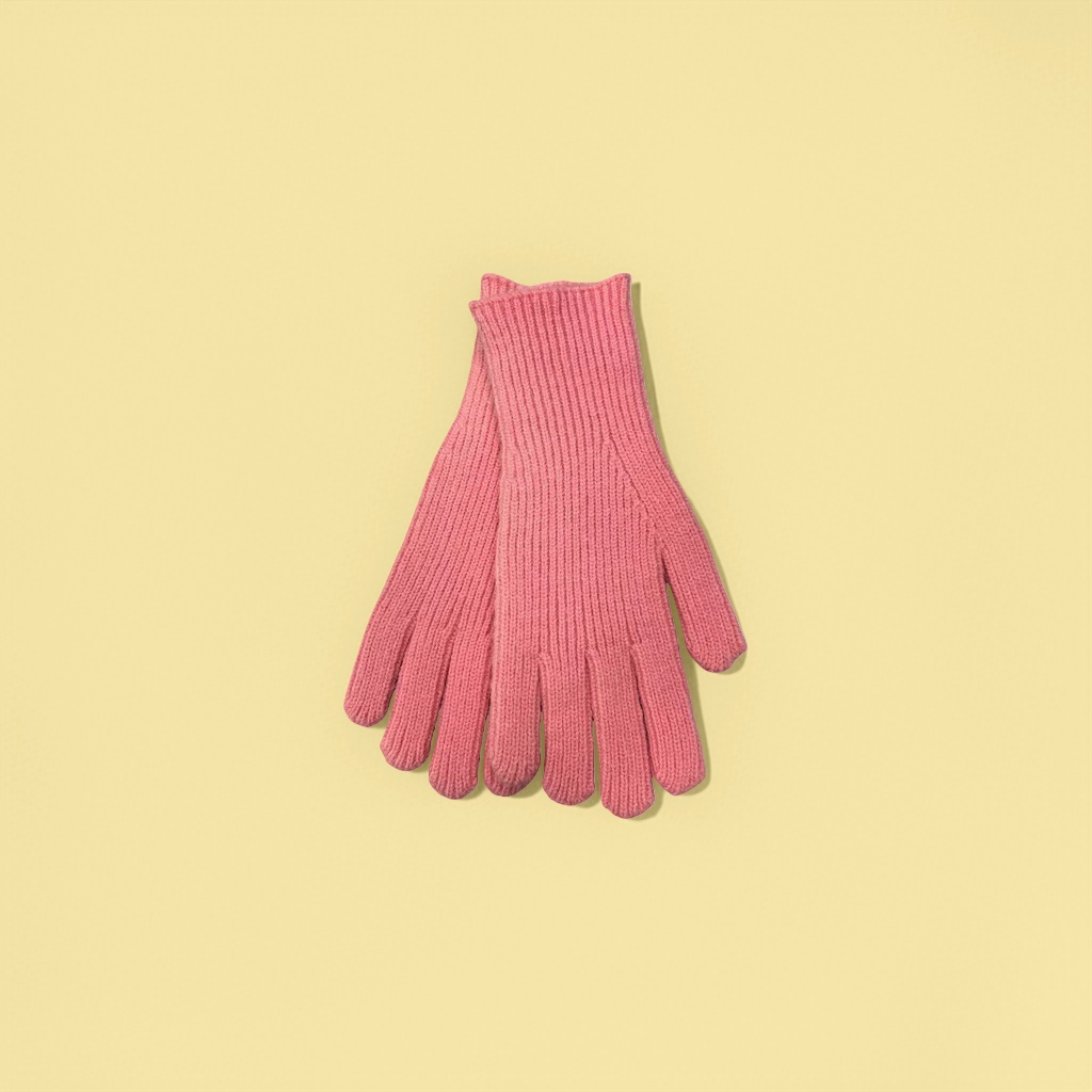 Beige knitted gloves for women, warm and anti-slip for autumn and winter, fingertip touch screen style details Picture
