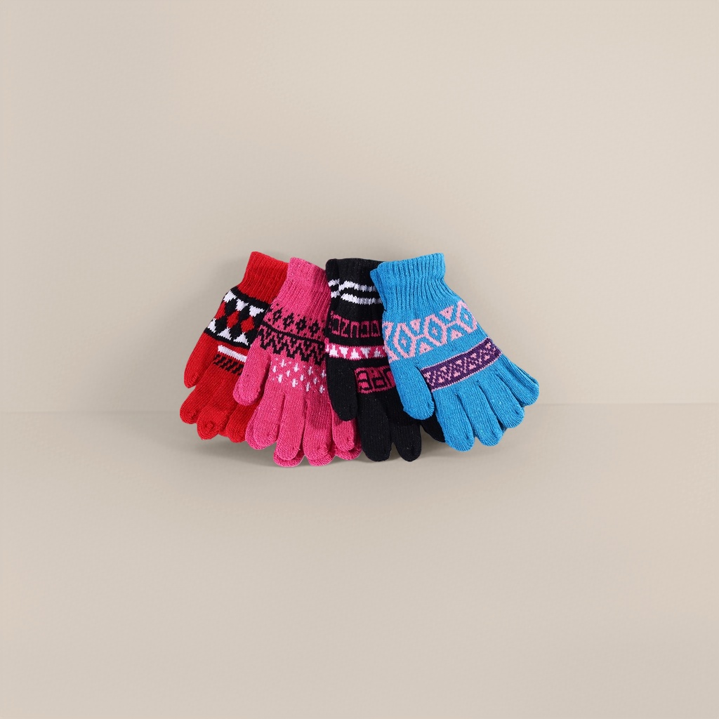 The main body of the blue knitted gloves is a warm and anti-slip autumn and winter collection for women Specification image