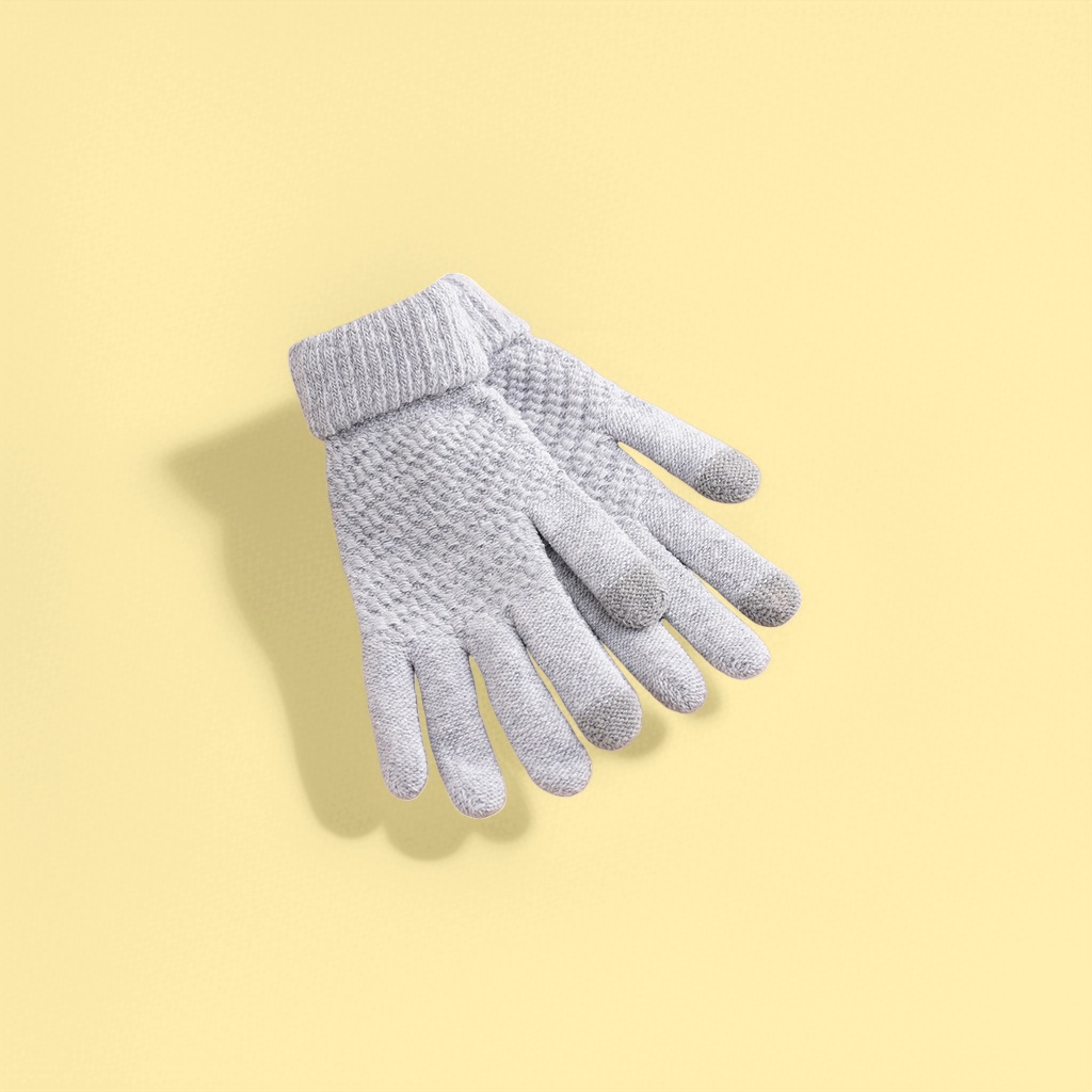Knitted gloves for women, warm, anti-slip, touch screen, thickened plush hand protection for autumn and winter details Picture