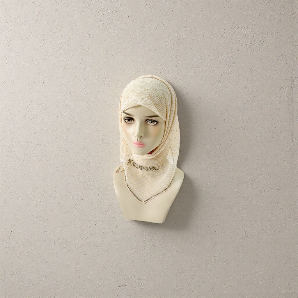 Muslim headscarf, women's long style, 90cm Muslim square scarf, embossed with diamonds and creased silk scarf Specification image