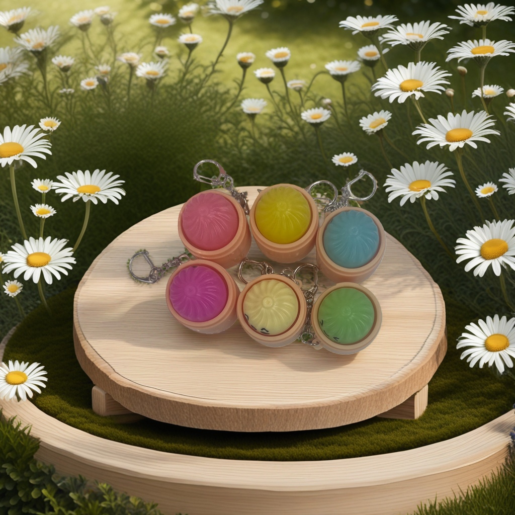 The colorful xiaolongbao-shaped keychain is a cute and portable pendant Application Scenario
