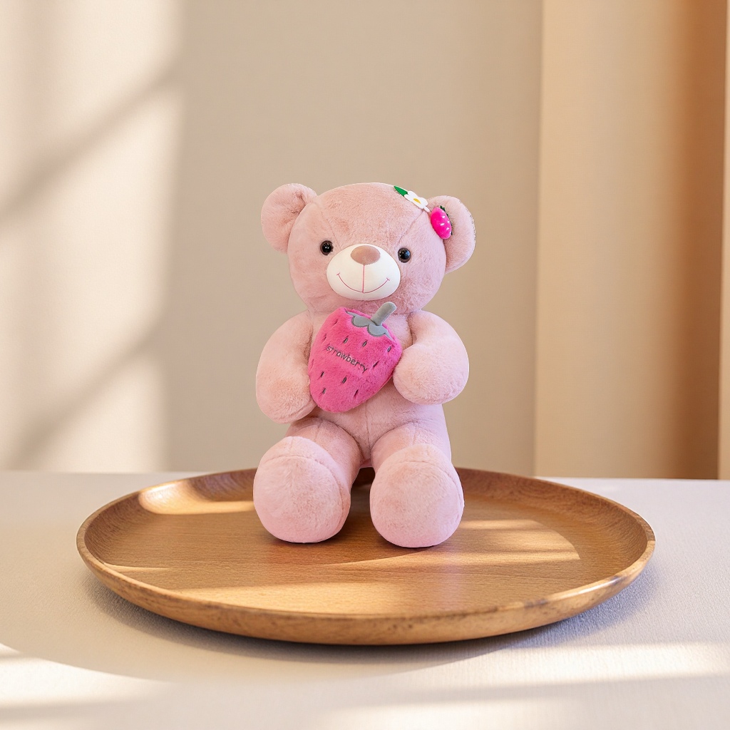 粉色毛绒玩具熊可爱抱枕毛绒公仔儿童礼物 plush熊细节图