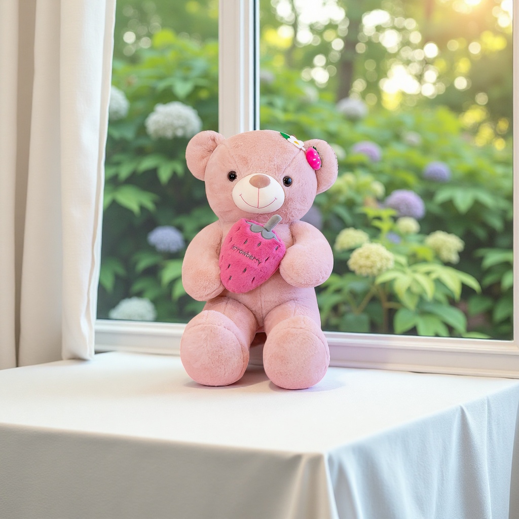 粉色毛绒玩具熊可爱抱枕毛绒公仔儿童礼物 plush熊
