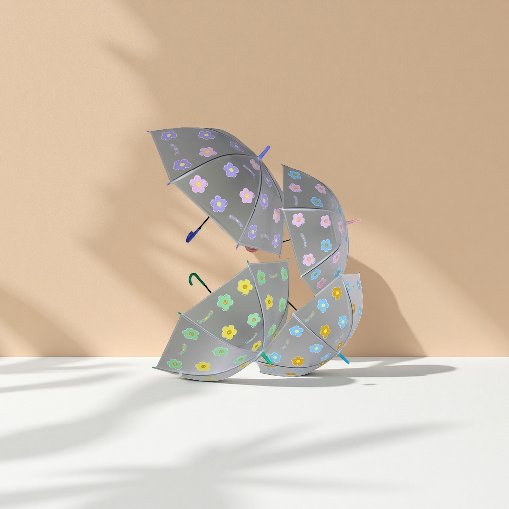 Flower-patterned printed umbrella for both sunny and rainy days