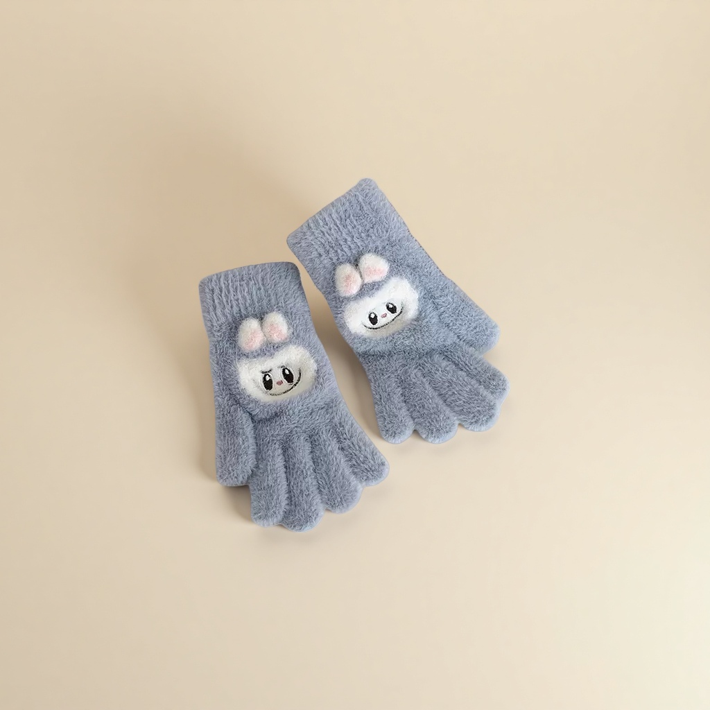 Thickened plush gloves for warm women's autumn and winter knitted gloves Specification image