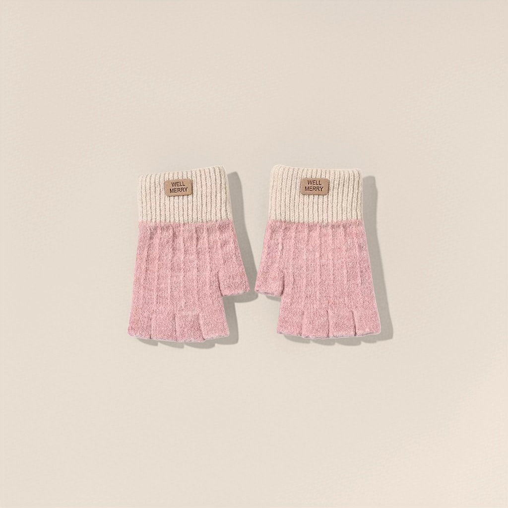 Knitted half-finger gloves are breathable and anti-slip, providing warmth and hand protection for women in autumn and winter