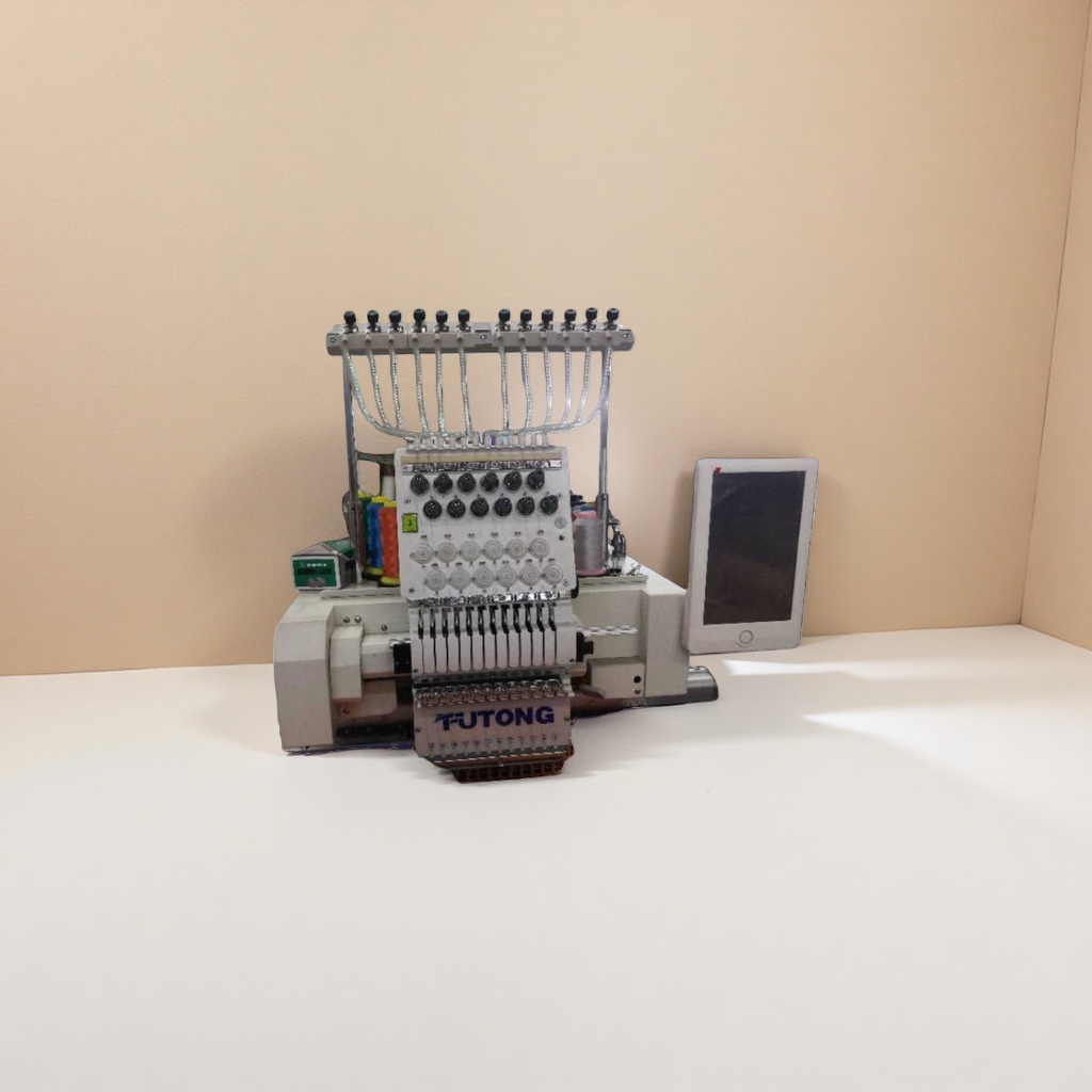 A portable embroidery device with automatic color change and multiple patterns for home computer embroidery