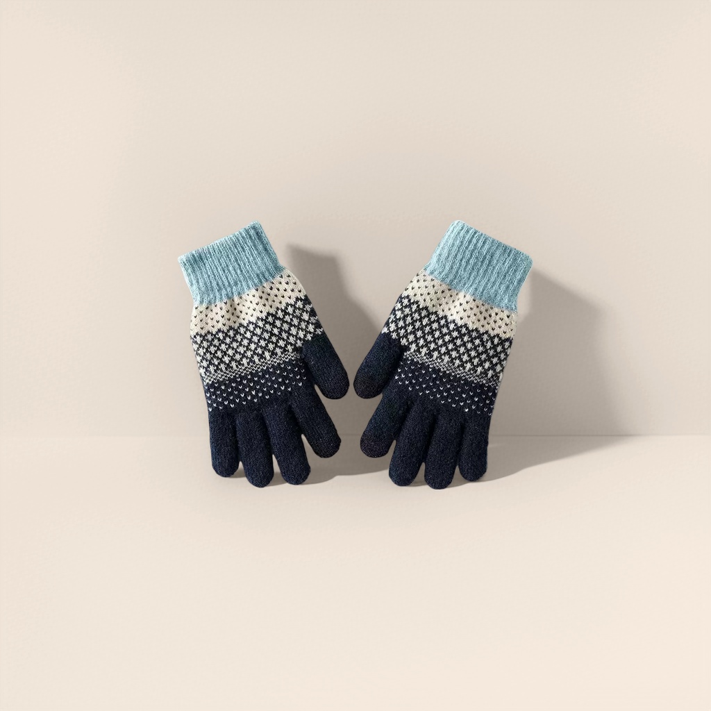 A pair of warm, anti-slip and touch-screen knitted gloves for women in autumn and winter Specification image