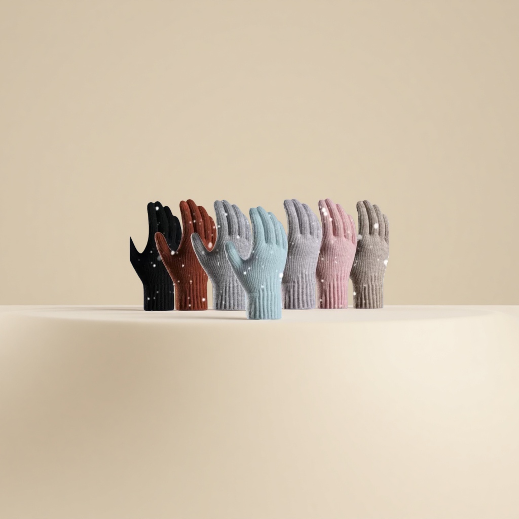 1 pair of thickened cold-proof knitted gloves for women with warm touch screen Specification image