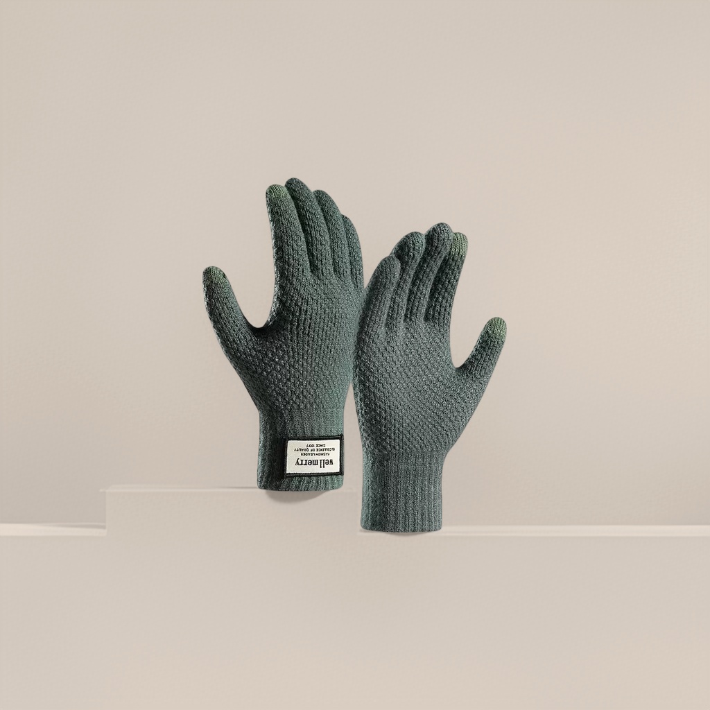 Knitted gloves, elastic, form-fitting, cold-proof, suitable for both men and women, thin style for cycling