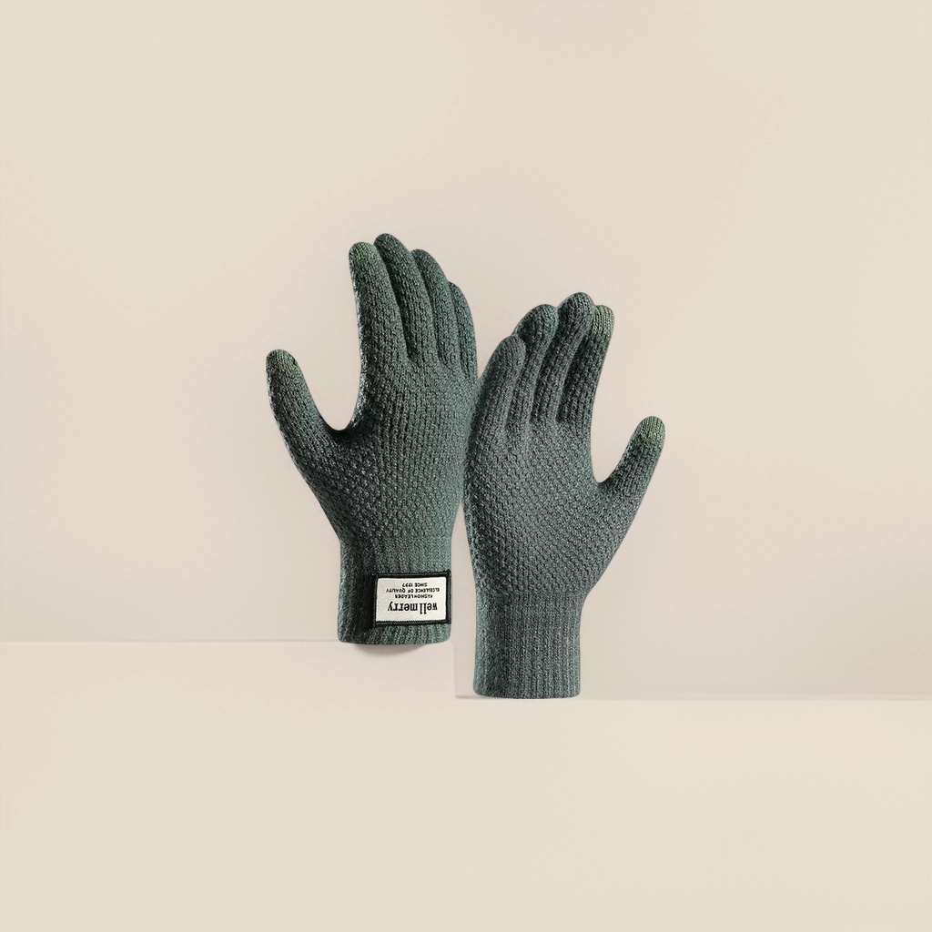 Knitted gloves, elastic, form-fitting, cold-proof, suitable for both men and women, thin style for cycling Application Scenario