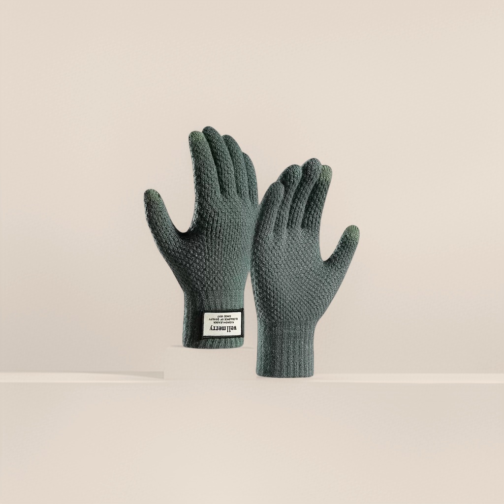 Knitted gloves, elastic, form-fitting, cold-proof, suitable for both men and women, thin style for cycling Specification image