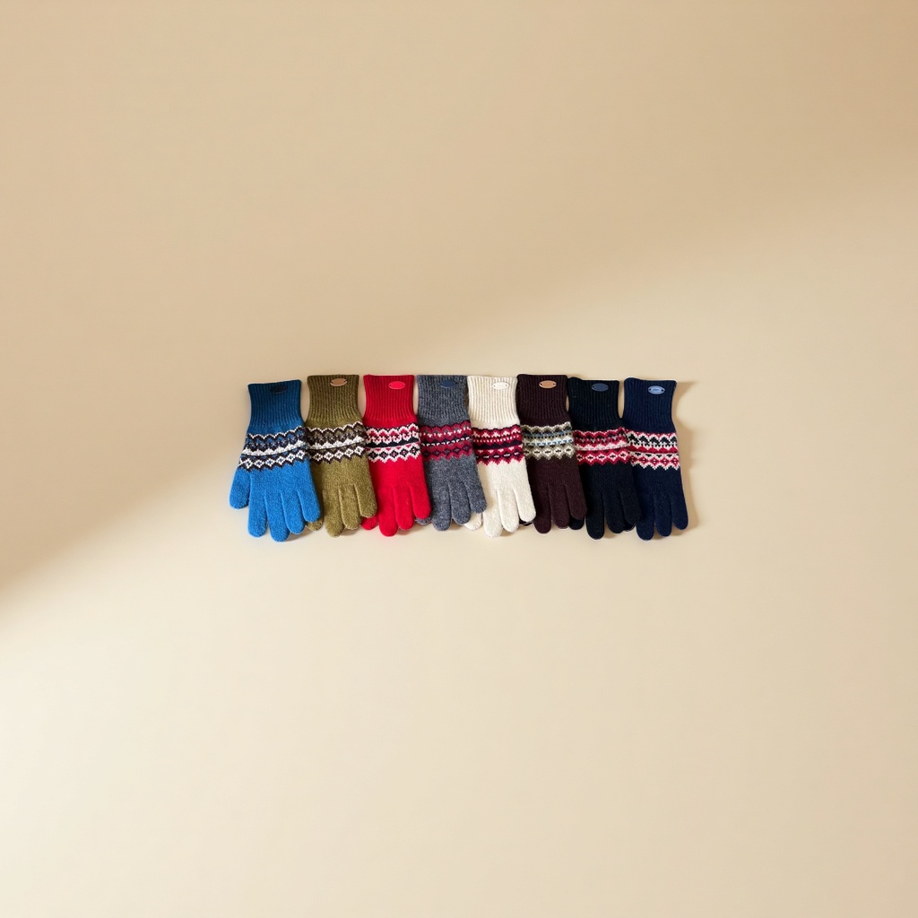 Knitted gloves with a velvet-like touch, elastic and slimming, suitable for women's commuting and cycling