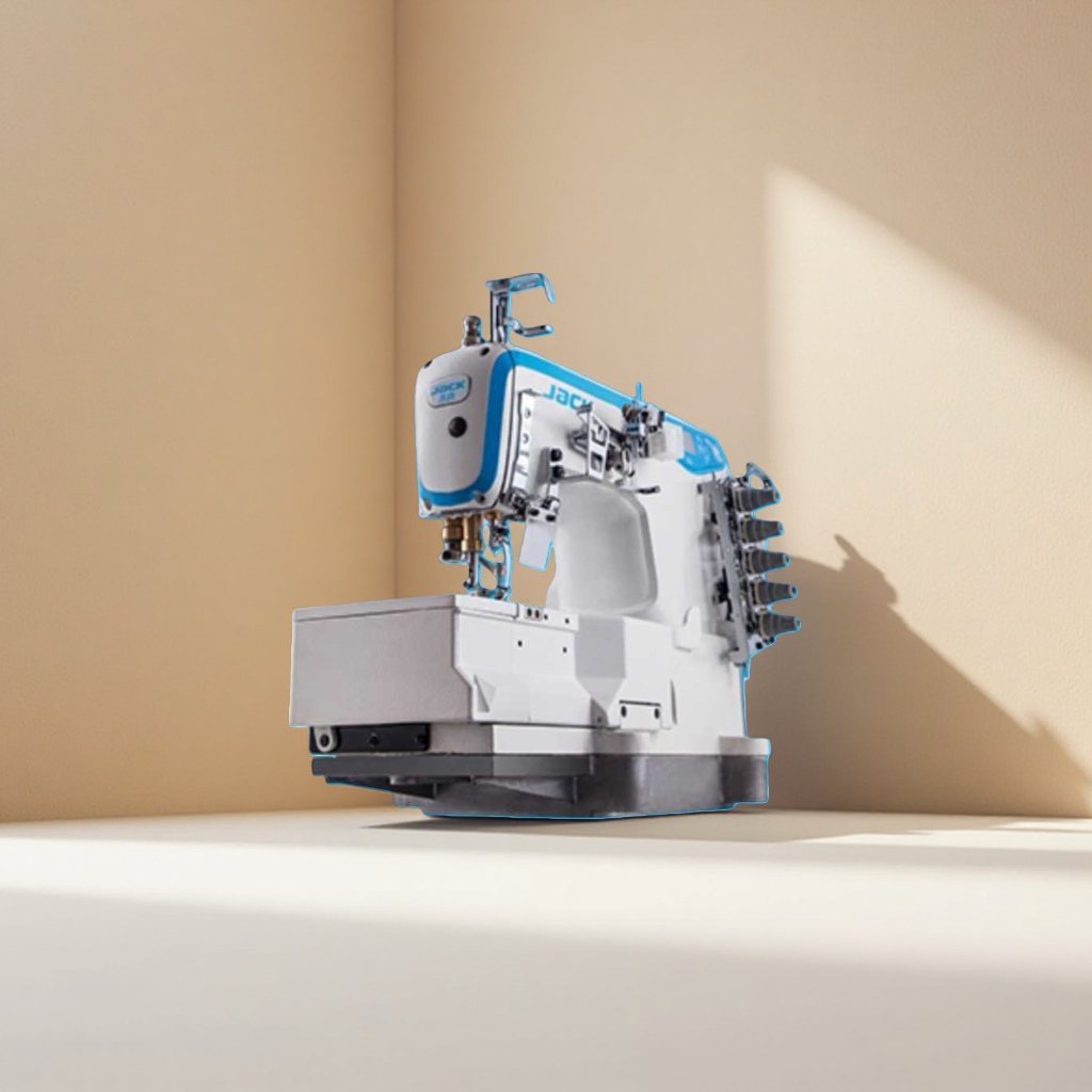 Platform high-speed overlock sewing machine, industrial multi-needle hemming, 220V Application Scenario
