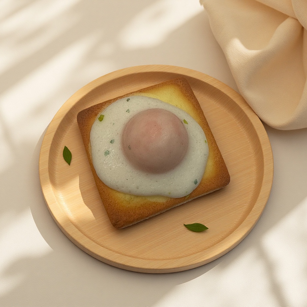 Fried egg-shaped desserts, creative breakfast cakes, snacks, children's fun afternoon tea
