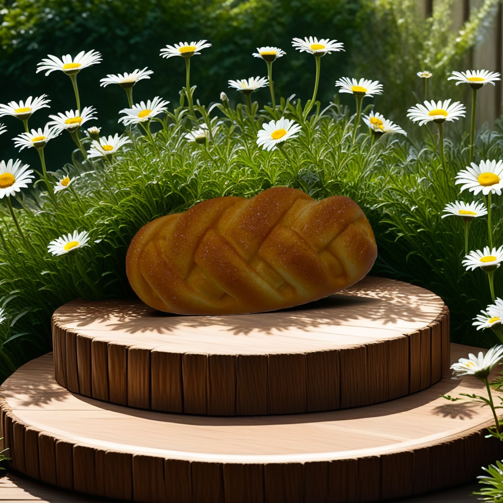 The golden woven bread is hand-baked, soft and sweet as the main breakfast dish details Picture