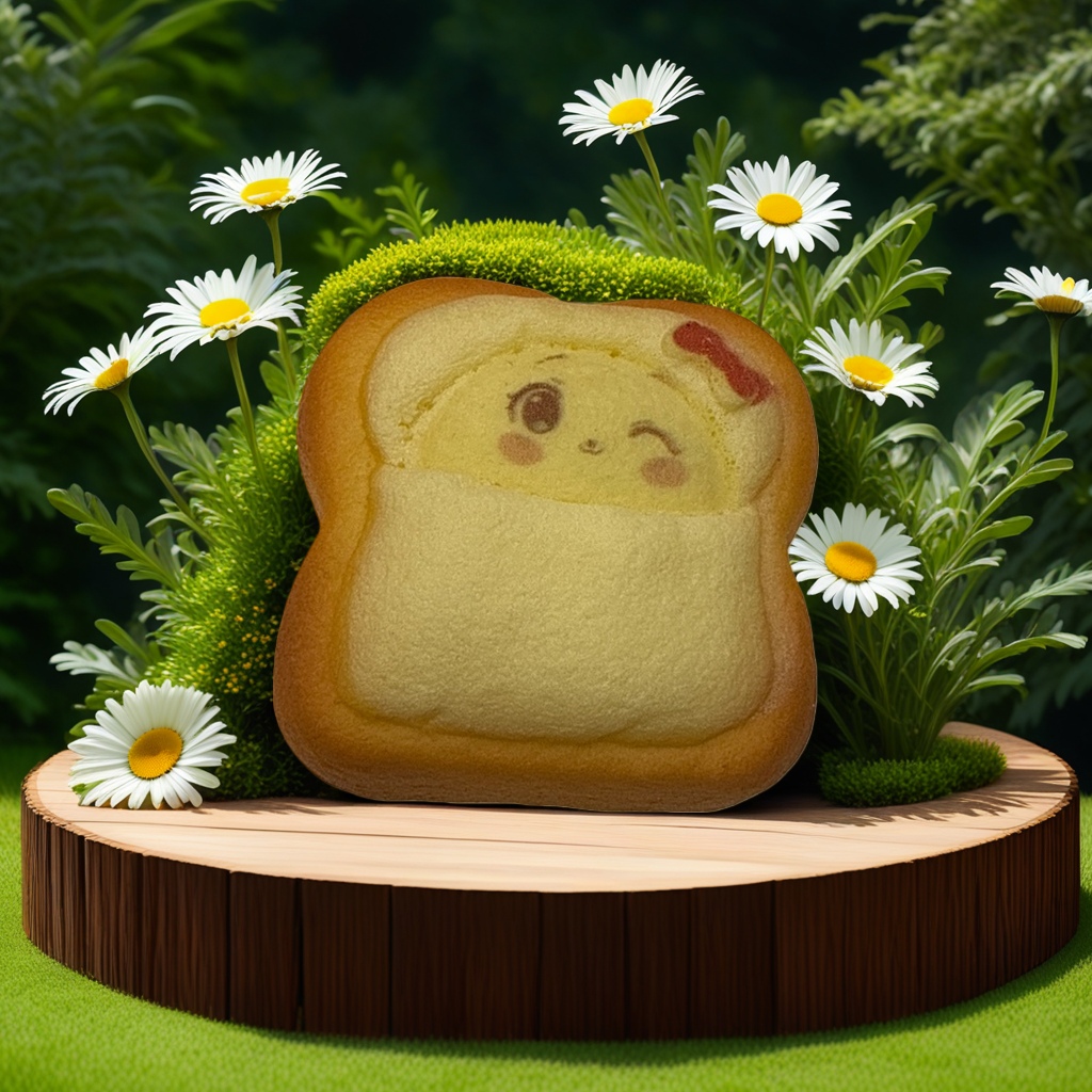 Cartoon-shaped toasted bread, cute breakfast, soft baked snacks details Picture