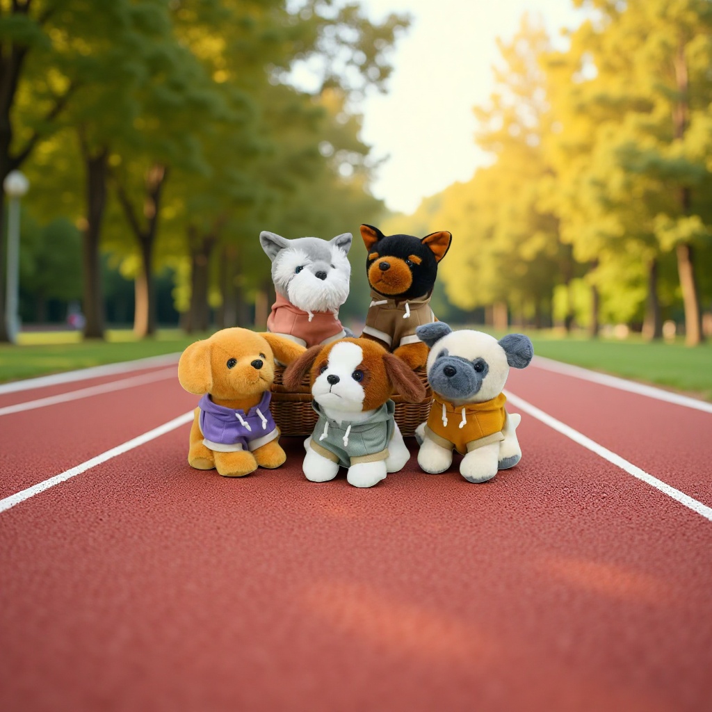 Five hoodies, plush dog dolls, plush toys, cute and adorable pets as gifts Specification image