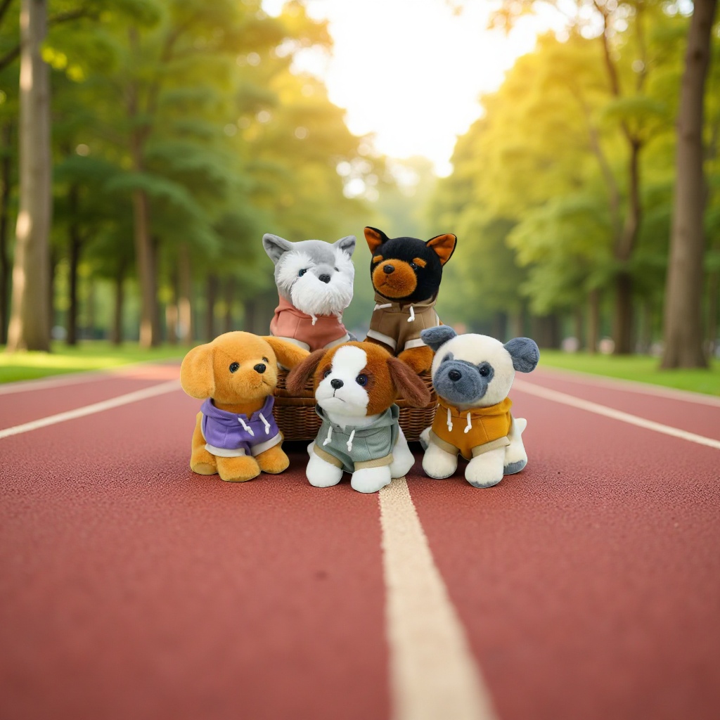 Five hoodies, plush dog dolls, plush toys, cute and adorable pets as gifts Application Scenario
