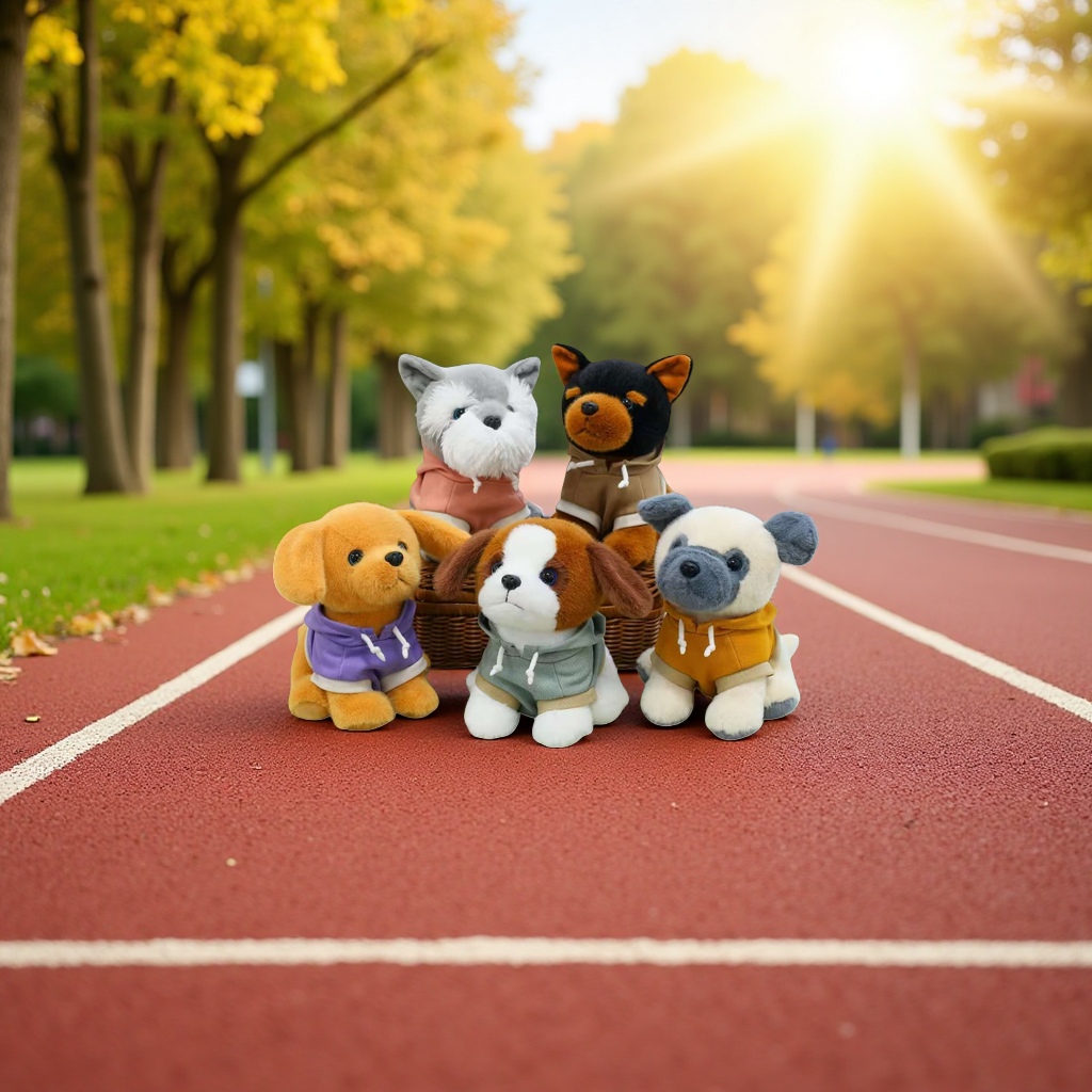 Five hoodies, plush dog dolls, plush toys, cute and adorable pets as gifts details Picture