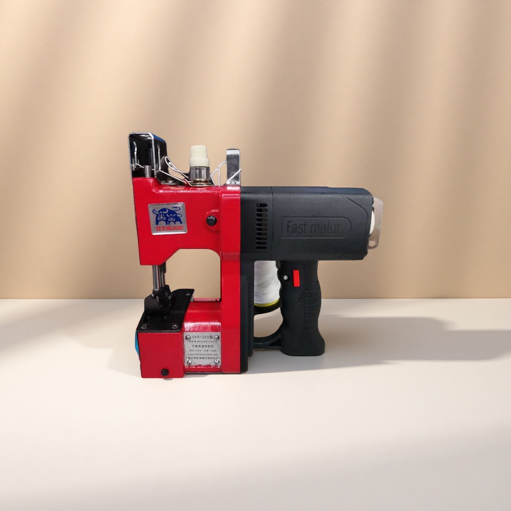 The main body of the red handheld sewing machine is a portable industrial sewing device Specification image
