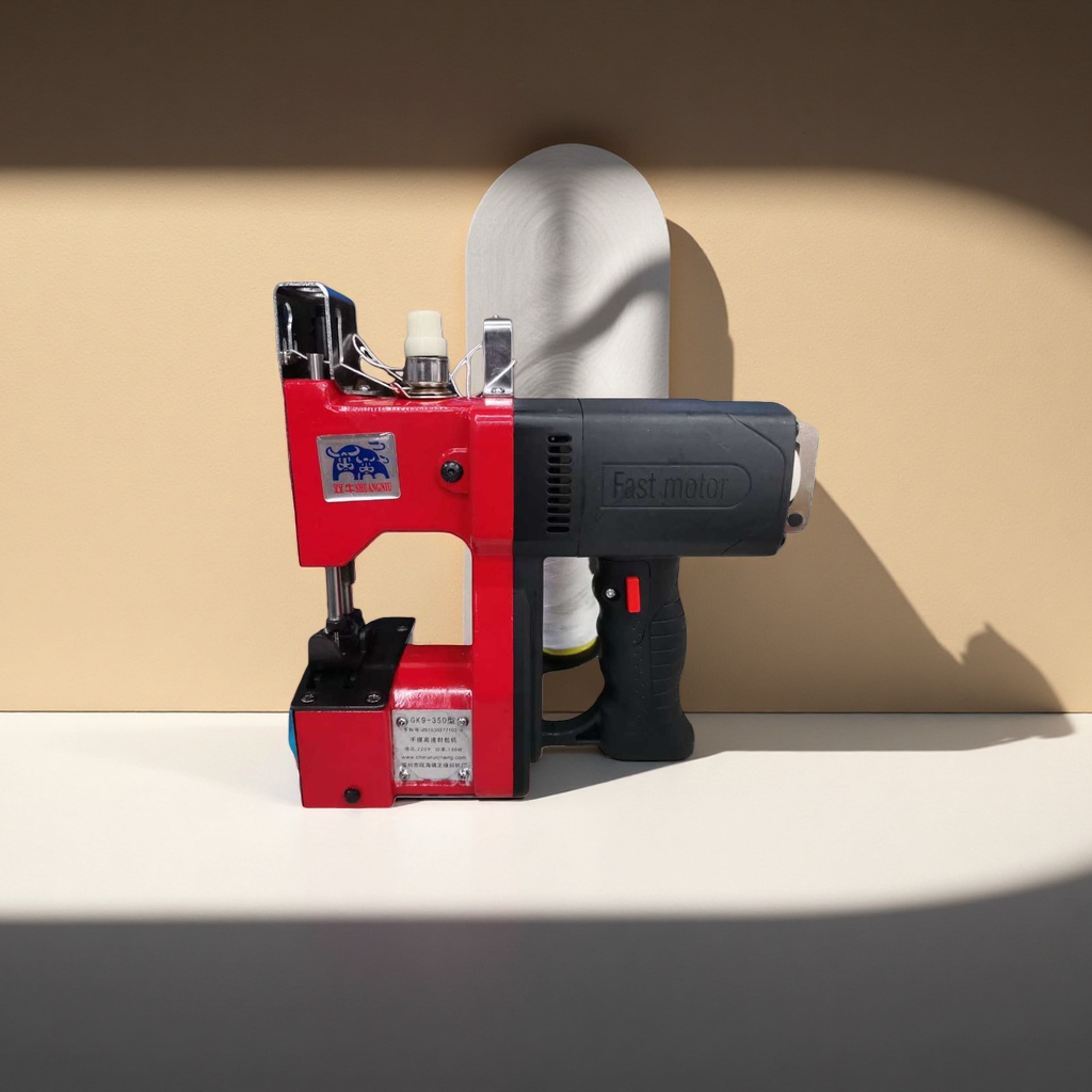 The main body of the red handheld sewing machine is a portable industrial sewing device details Picture