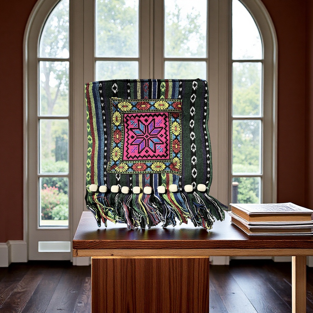 Hand-embroidered ethnic bag, colorful embroidered fabric woven bag, fashionable hand-held bag, shoulder crossbody bag for women Application Scenario