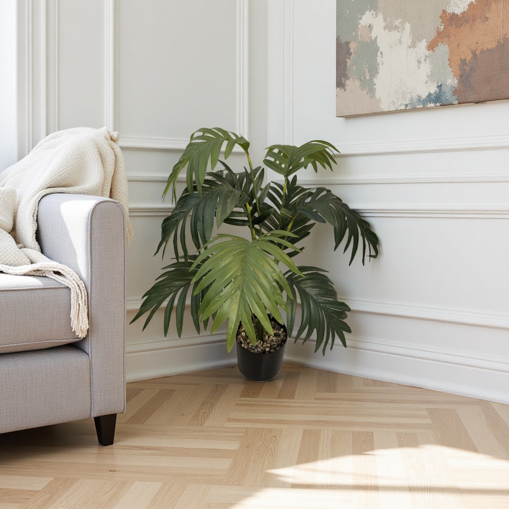 Green plant potted plants, artificial green plant ornaments, for living room and balcony decoration, sun-resistant and no need for watering