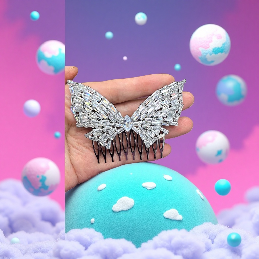 Butterfly-shaped hair combs are fashionable and cute. The ladies' combs are smooth and won't damage the hair