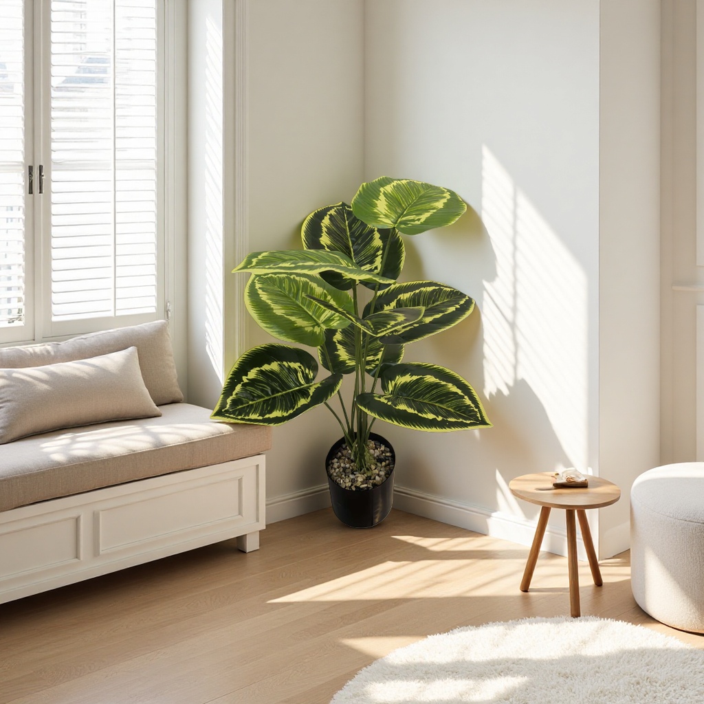 Green leaf plant potted plants, artificial green plant ornaments, for living room, bedroom and desktop decoration Specification image