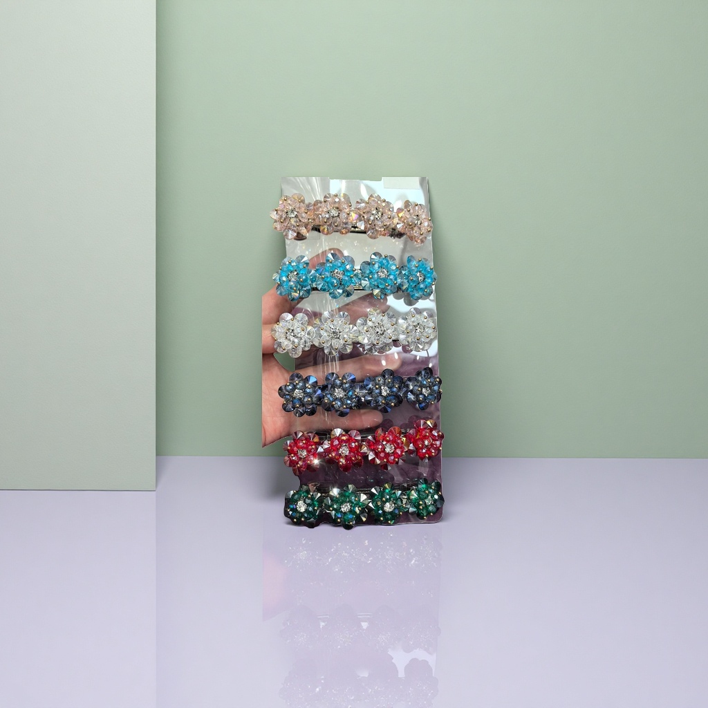 Decorative flower hair clips for ladies, sweet and simple hair accessories, metal fine teeth, anti-slip and fixed