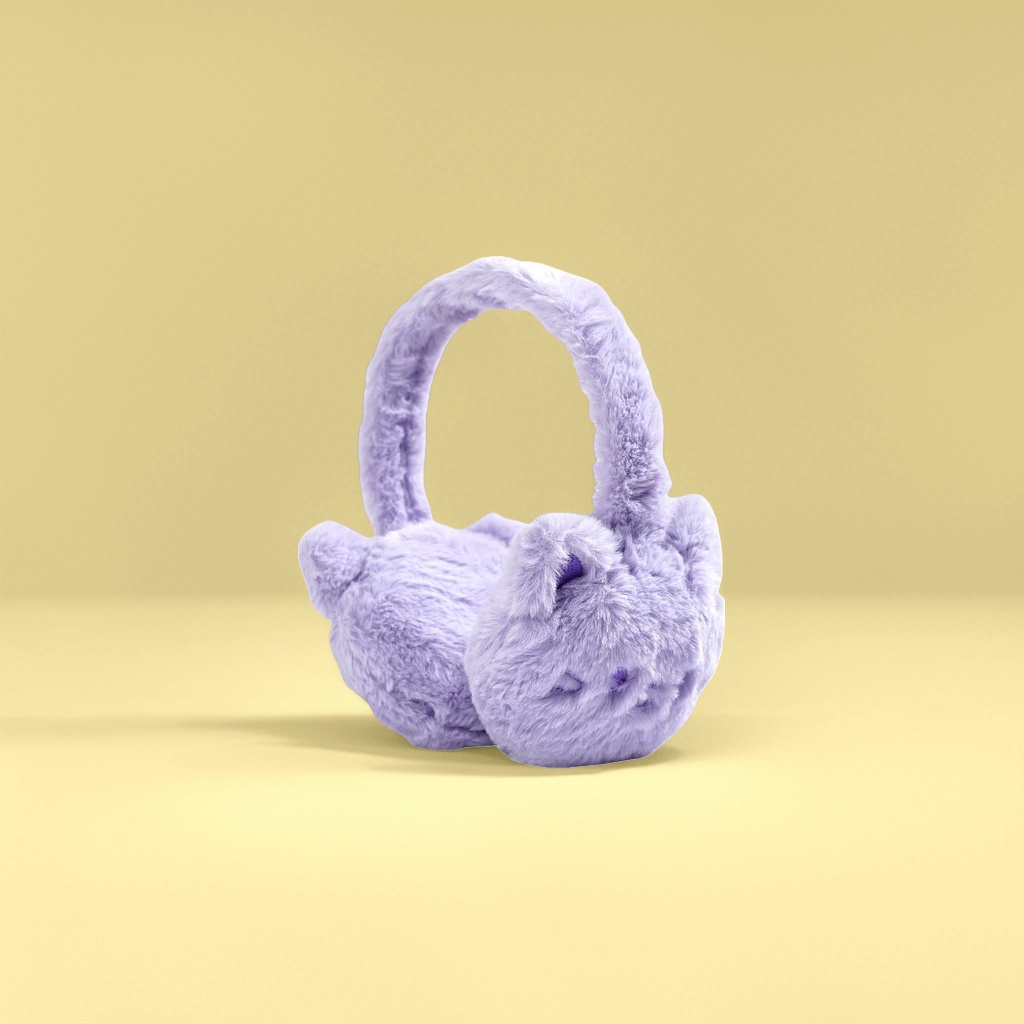 Pink plush cat ear cups are warm and cute, with a girlish style for winter ear warming and ear protection caps details Picture