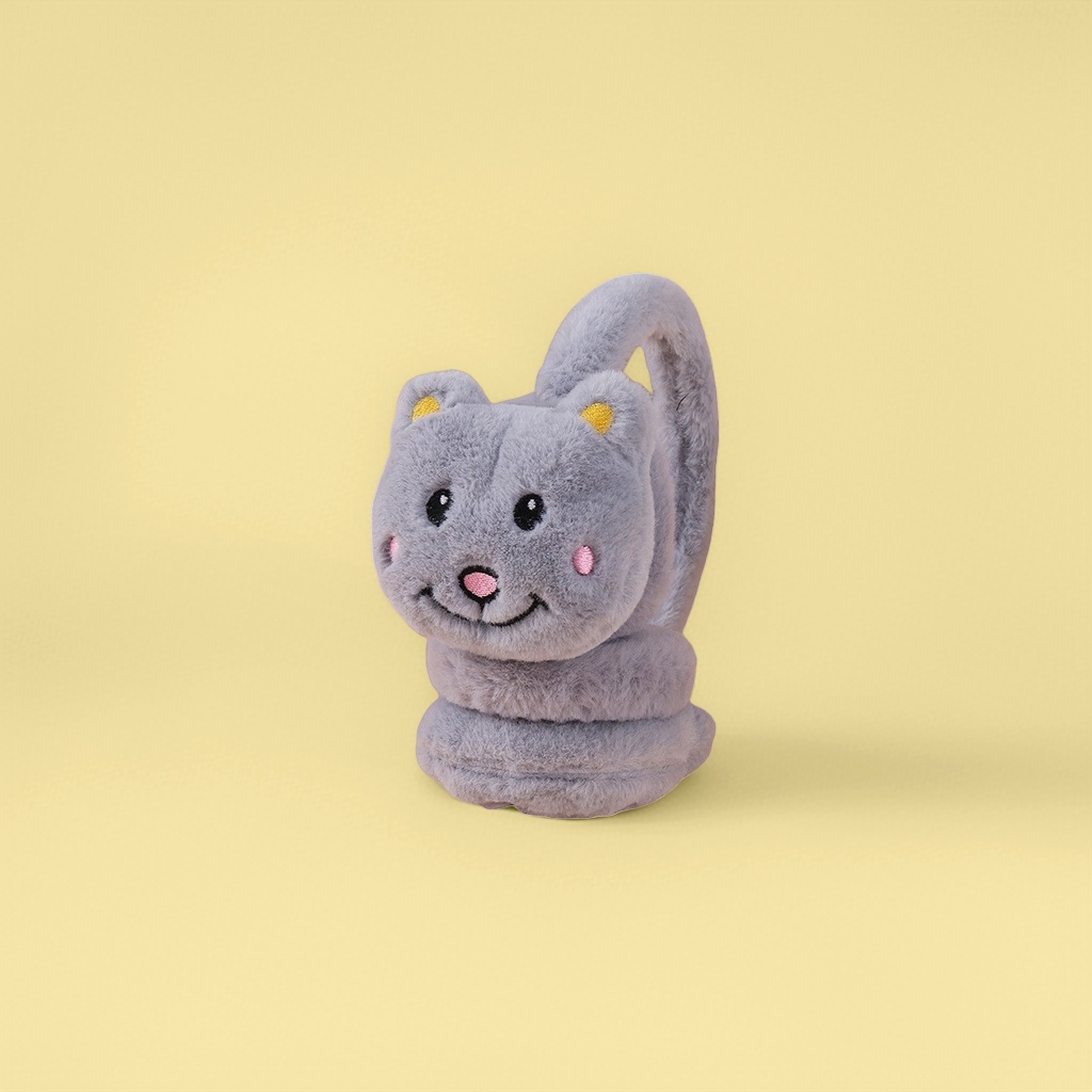 Plush toy cat-shaped ear cups are cute and warm. Winter cat-shaped plush ear warmth
