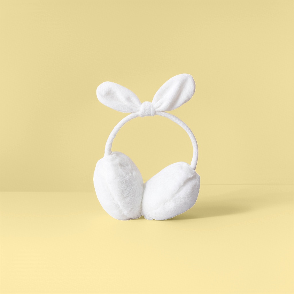 The pink plush rabbit ear earcups are warm and cold-proof, with a cute and girlish style that keeps your ears warm in winter details Picture