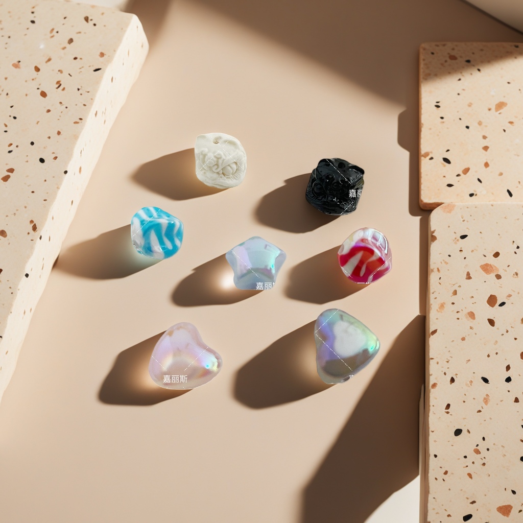 Colorful beads, multi-color mixed handmade DIY decorative beads details Picture