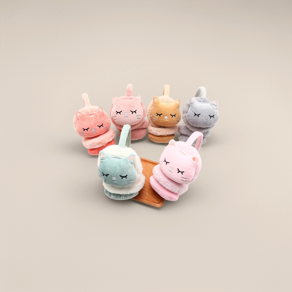 Plush cat-shaped ear cups are cute and warm Specification image