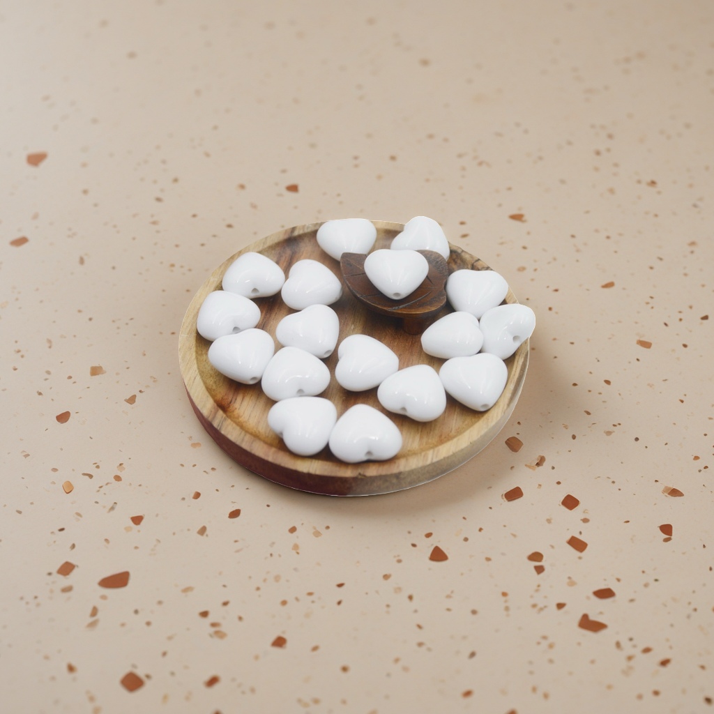 diy white heart-shaped acrylic jewelry accessories