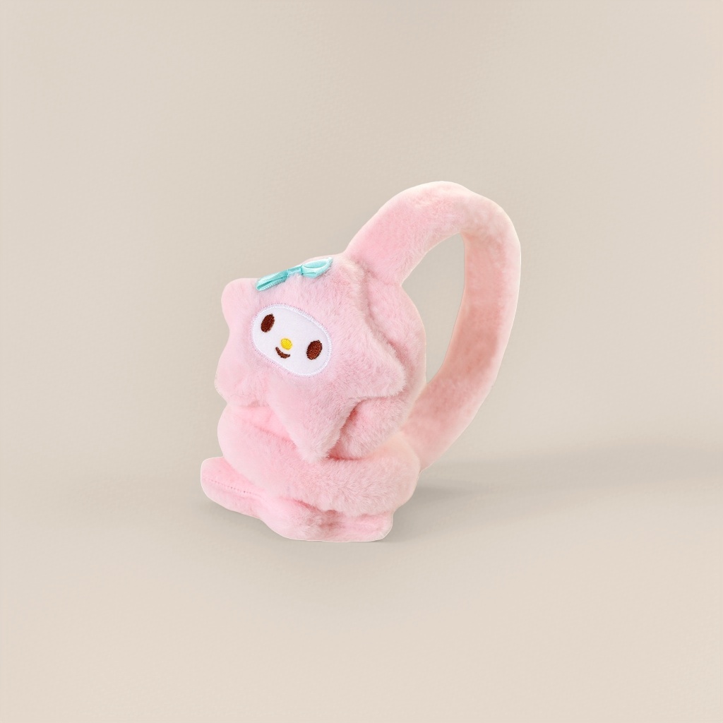 Yellow star plush ear cups, plush toys, warm earmuffs for winter Application Scenario