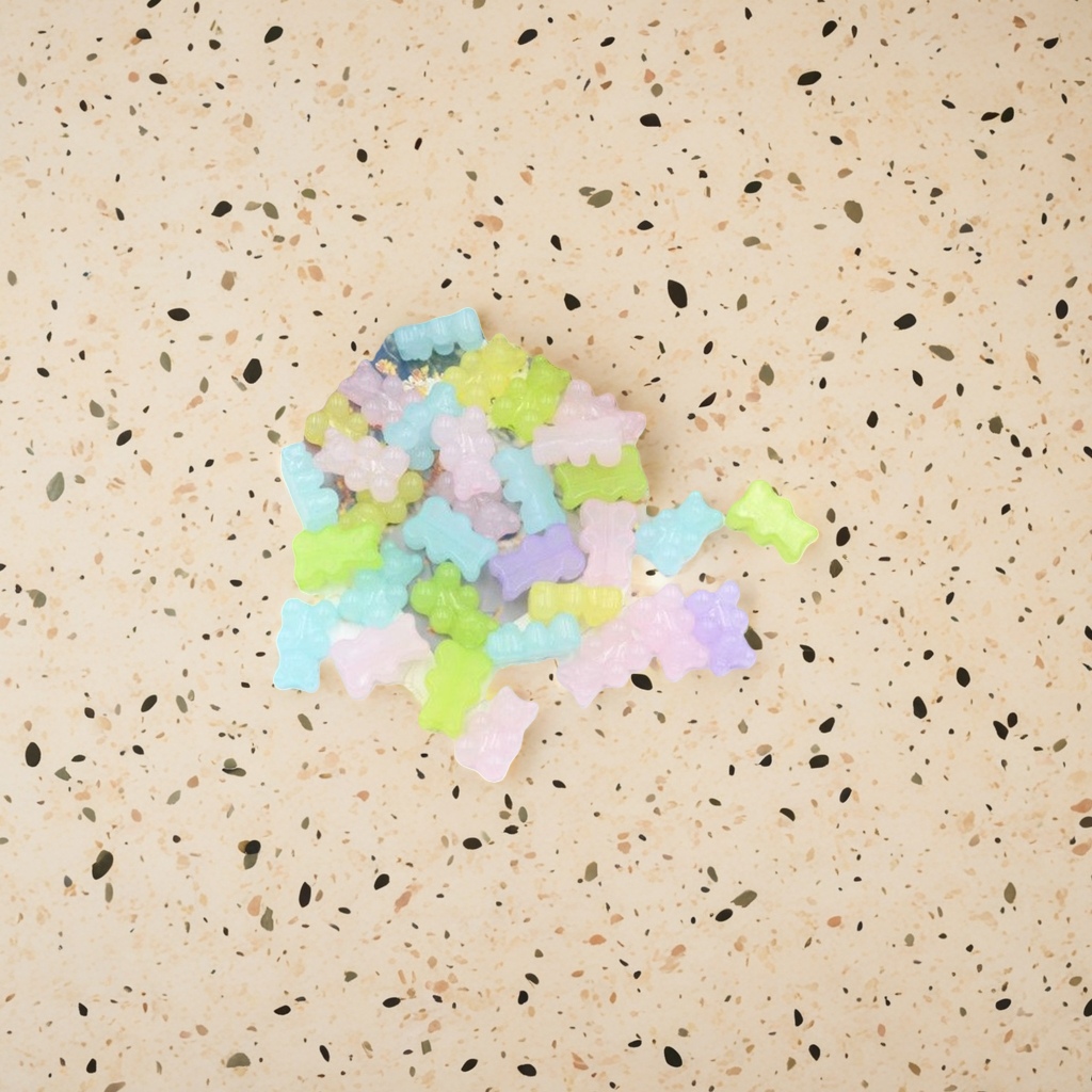 الدببة الملونة، شكل الراتنج، الحلي الاكسي، ألوان متعددة Specification image