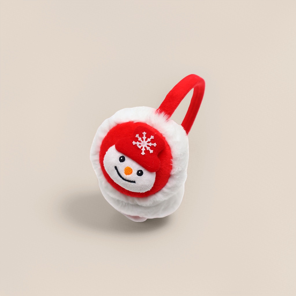 Christmas-themed plush warm ear cups with adjustable headbands, suitable for both men and women as a holiday gift Specification image