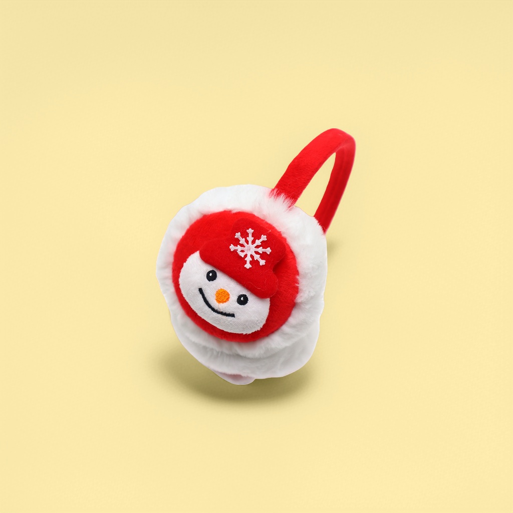 Christmas-themed plush warm ear cups with adjustable headbands, suitable for both men and women as a holiday gift details Picture