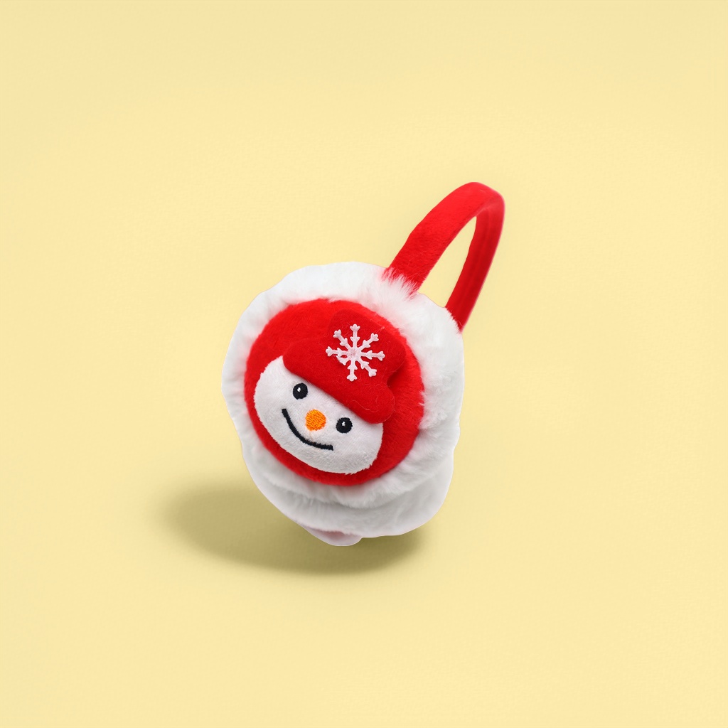 Christmas-themed plush warm ear cups with adjustable headbands, suitable for both men and women as a holiday gift