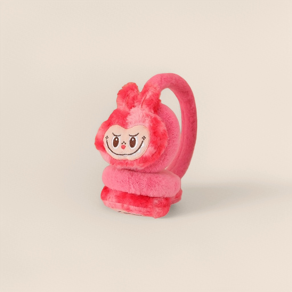Pink plush ear cups with thickened warmth, women's autumn and winter outdoor windproof ear warmth Specification image